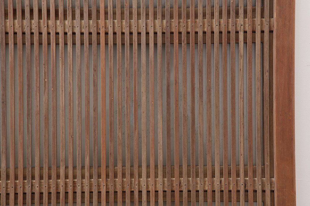 アンティーク建具　腰板ケヤキ材　裏ガラス入り　上手物!和モダンスタイルにおすすめな格子戸2枚セット(ガラス帯戸、建具、引き戸)(R-037061)