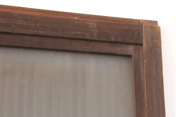 アンティーク建具　腰板ケヤキ材　裏ガラス入り　上手物!和モダンスタイルにおすすめな格子戸2枚セット(ガラス帯戸、建具、引き戸)(R-037061)