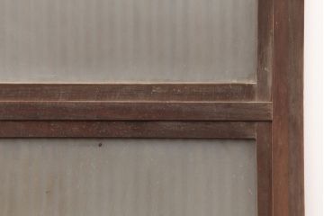 アンティーク建具　腰板ケヤキ材　裏ガラス入り　上手物!和モダンスタイルにおすすめな格子戸2枚セット(ガラス帯戸、建具、引き戸)(R-037061)