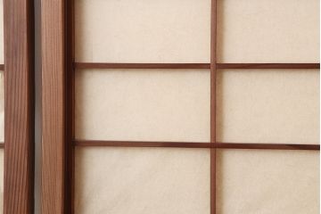 アンティーク建具　昭和初期　摺り上げ　風情あるインテリアにおすすめな雪見障子戸4枚セット(建具、擦り上げ障子戸、擦上障子戸、引き戸)(R-037063)