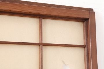 アンティーク建具　昭和初期　摺り上げ　風情あるインテリアにおすすめな雪見障子戸4枚セット(建具、擦り上げ障子戸、擦上障子戸、引き戸)(R-037063)