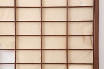 アンティーク建具　昭和初期　摺り上げ　風情あるインテリアにおすすめな雪見障子戸4枚セット(建具、擦り上げ障子戸、擦上障子戸、引き戸)(R-037063)