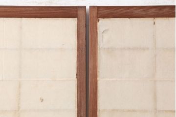 アンティーク建具　昭和初期　摺り上げ　風情あるインテリアにおすすめな雪見障子戸4枚セット(建具、擦り上げ障子戸、擦上障子戸、引き戸)(R-037063)