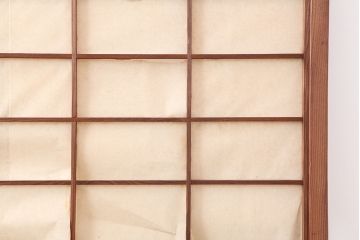 アンティーク建具　昭和初期　摺り上げ　風情あるインテリアにおすすめな雪見障子戸4枚セット(建具、擦り上げ障子戸、擦上障子戸、引き戸)(R-037064)