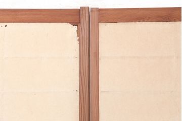 アンティーク建具　昭和初期　風情あるインテリアにおすすめな引き分け猫間障子戸2枚セット(雪見、建具、引き戸)(R-037065)