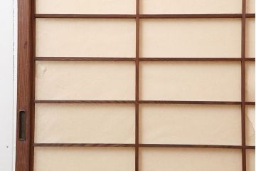 アンティーク建具　シンプルな障子戸2枚セット(引き戸、ガラス戸、建具)(R-037066)