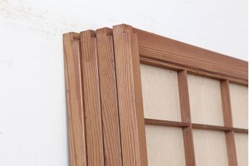 アンティーク建具　シンプルな障子戸4枚セット(引き戸、ガラス戸、建具)(R-037067)