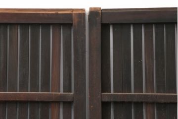アンティーク建具　明治大正期　古民家スタイルにおすすすめな平格子戸3枚セット(引き戸、建具)(R-037068)