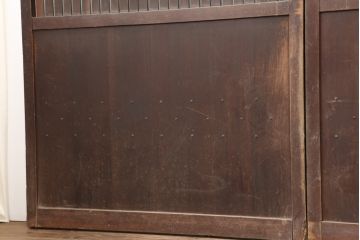 アンティーク建具　明治大正期　古民家スタイルにおすすすめな平格子戸3枚セット(引き戸、建具)(R-037068)