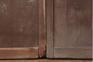 アンティーク建具　明治大正期　古民家スタイルにおすすすめな平格子戸3枚セット(引き戸、建具)(R-037068)