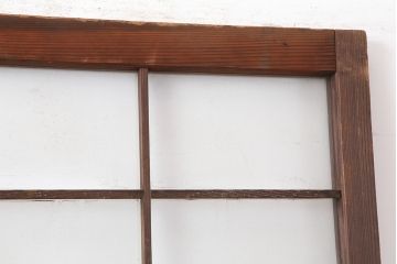 アンティーク建具　和製アンティーク　昭和初期　ダイヤガラス・すりガラス　ノスタルジックな大額入りガラス戸2枚セット(引き戸、建具)(R-037069)