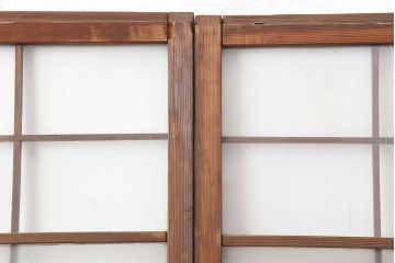 アンティーク建具　和製アンティーク　昭和初期　ダイヤガラス・すりガラス　ノスタルジックな大額入りガラス戸2枚セット(引き戸、建具)(R-037069)