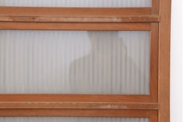 アンティーク建具　裏ガラス入り　和空間を盛り上げる上手物の格子戸4枚セット(ガラス帯戸、建具、引き戸)(R-037071)