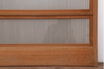 アンティーク建具　裏ガラス入り　和空間を盛り上げる上手物の格子戸4枚セット(ガラス帯戸、建具、引き戸)(R-037071)