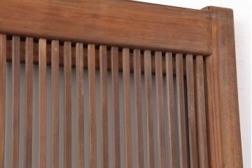 アンティーク建具　裏ガラス入り　和空間を盛り上げる上手物の格子戸2枚セット(ガラス帯戸、建具、引き戸)(R-037072)