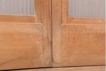 アンティーク建具　裏ガラス入り　和空間を盛り上げる上手物の格子戸2枚セット(ガラス帯戸、建具、引き戸)(R-037072)