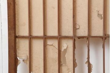 アンティーク建具　昭和初期　和モダンスタイルにおすすめな細身の障子戸3枚セット(引き戸、建具)(R-037074)