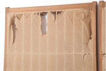 アンティーク建具　昭和初期　和モダンスタイルにおすすめな細身の障子戸3枚セット(引き戸、建具)(R-037074)