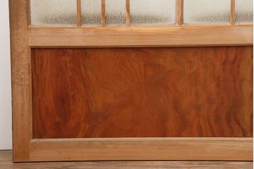 アンティーク建具　昭和初期　腰板ケヤキ材　上手物!レトロな雰囲気漂うガラス戸3枚セット(建具、引き戸)(R-037076)