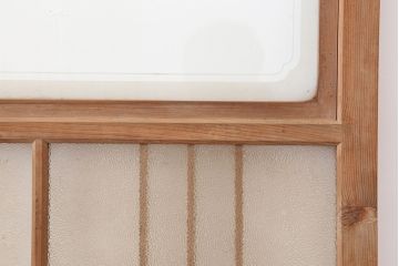 アンティーク建具　昭和初期　腰板ケヤキ材　上手物!レトロな雰囲気漂うガラス戸3枚セット(建具、引き戸)(R-037076)