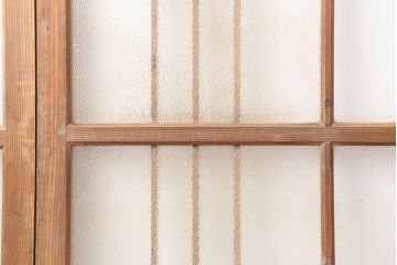 アンティーク建具　昭和初期　腰板ケヤキ材　上手物!レトロな雰囲気漂うガラス戸3枚セット(建具、引き戸)(R-037076)