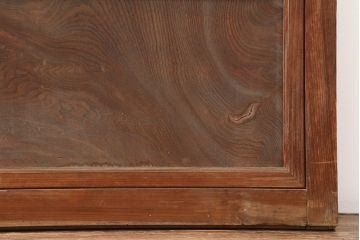アンティーク建具　腰板ケヤキ材　上質な和の空間づくりにおすすめな格子戸2枚セット(建具、引き戸)(R-037080)