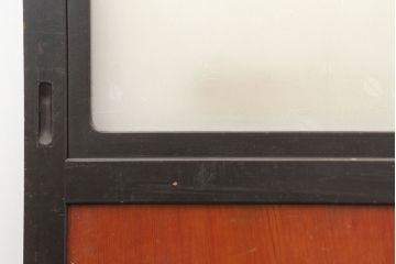 アンティーク建具　大正昭和初期　黒塗りの木枠がアクセントのガラス帯戸4枚セット(引き戸、建具)(R-037082)