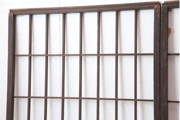 アンティーク建具　昭和初期　シンプルデザインの和レトロな障子戸3枚セット(引き戸、建具)(R-037083)