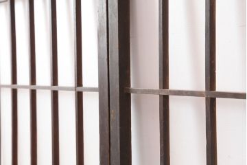 アンティーク建具　昭和初期　シンプルデザインの和レトロな障子戸3枚セット(引き戸、建具)(R-037083)