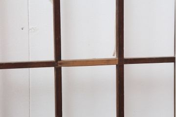 アンティーク建具　昭和初期　シンプルデザインの和レトロな障子戸3枚セット(引き戸、建具)(R-037083)