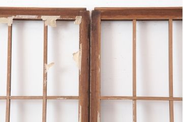 アンティーク建具　昭和初期　シンプルデザインの和レトロな障子戸3枚セット(引き戸、建具)(R-037083)