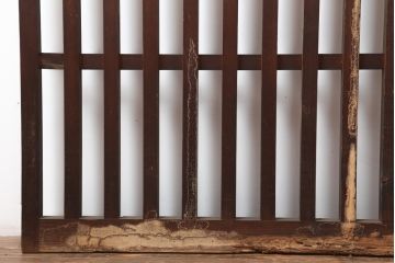 アンティーク建具　大正昭和初期　粋な風情のある荒格子戸2枚セット(格子戸、引き戸、建具)(R-037084)