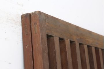 アンティーク建具　大正昭和初期　粋な風情のある荒格子戸2枚セット(格子戸、引き戸、建具)(R-037084)