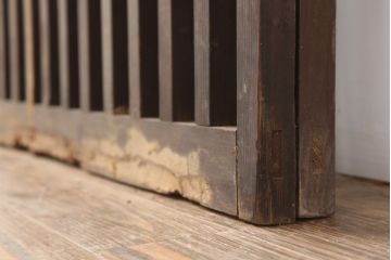 アンティーク建具　大正昭和初期　粋な風情のある荒格子戸2枚セット(格子戸、引き戸、建具)(R-037084)