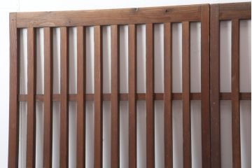 アンティーク建具　大正昭和初期　粋な風情のある荒格子戸2枚セット(格子戸、引き戸、建具)(R-037084)
