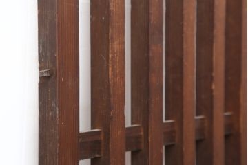 アンティーク建具　大正昭和初期　粋な風情のある荒格子戸2枚セット(格子戸、引き戸、建具)(R-037084)