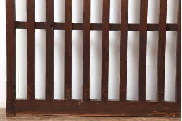 アンティーク建具　大正昭和初期　粋な風情のある荒格子戸2枚セット(格子戸、引き戸、建具)(R-037084)
