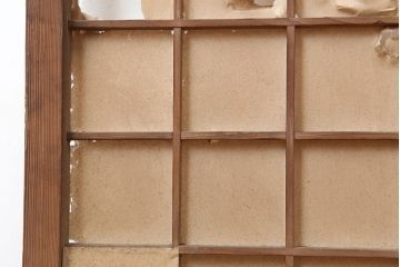 アンティーク建具　昭和初期　細かな升格子が目を引く障子戸2枚セット(引き戸、建具)(R-037085)