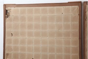 アンティーク建具　昭和初期　細かな升格子が目を引く障子戸2枚セット(引き戸、建具)(R-037085)