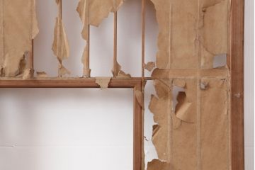 アンティーク建具　昭和初期　和の雰囲気を演出する縦額入り障子戸4枚セット(引き戸、建具)(R-037086)