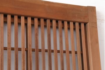 アンティーク建具　昭和初期　裏障子枠付き　細かな桟が美しい格子戸2枚セット(建具、引き戸)(R-037087)