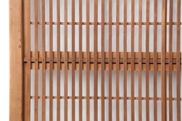 アンティーク建具　昭和初期　裏障子枠付き　細かな桟が美しい格子戸2枚セット(建具、引き戸)(R-037087)