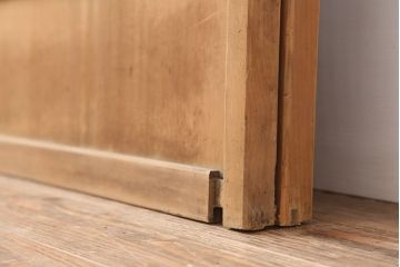 アンティーク建具　昭和初期　裏障子枠付き　細かな桟が美しい格子戸2枚セット(建具、引き戸)(R-037087)