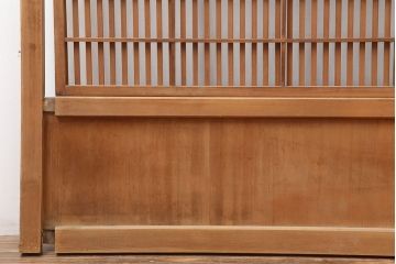 アンティーク建具　昭和初期　裏障子枠付き　細かな桟が美しい格子戸2枚セット(建具、引き戸)(R-037087)