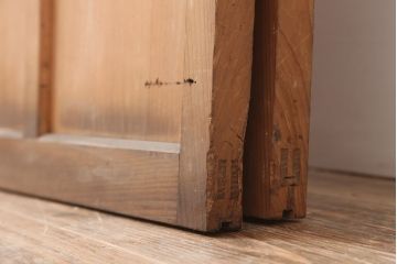 アンティーク建具　昭和中期　シンプルさが魅力のガラス戸2枚セット(引き戸、建具)(R-037088)