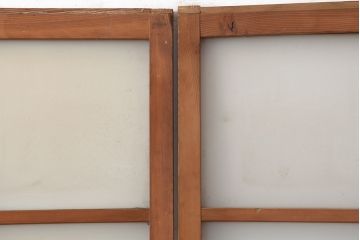 アンティーク建具　昭和中期　シンプルさが魅力のガラス戸2枚セット(引き戸、建具)(R-037088)