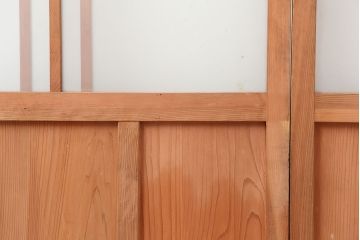 アンティーク建具　昭和中期　シンプルさが魅力のガラス戸2枚セット(引き戸、建具)(R-037088)