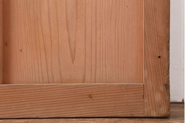 アンティーク建具　昭和中期　シンプルさが魅力のガラス戸2枚セット(引き戸、建具)(R-037088)