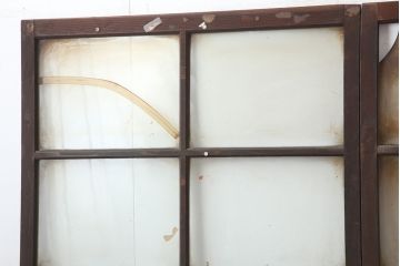 アンティーク建具　大正昭和初期　シンプルレトロなガラス戸3枚セット(引き戸、建具)(R-037090)
