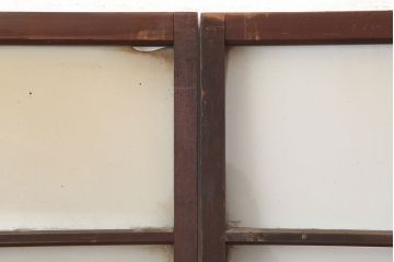 アンティーク建具　大正昭和初期　シンプルレトロなガラス戸3枚セット(引き戸、建具)(R-037090)